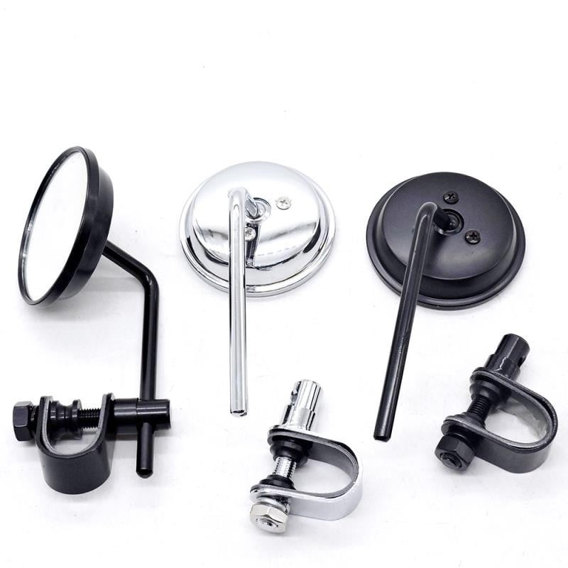 Οπίσθιο κάτοπτρο μοτοσικλέτας, μεταλλική κατασκευή, στρογγυλός καθρέφτης, καθολική συμβατότητα