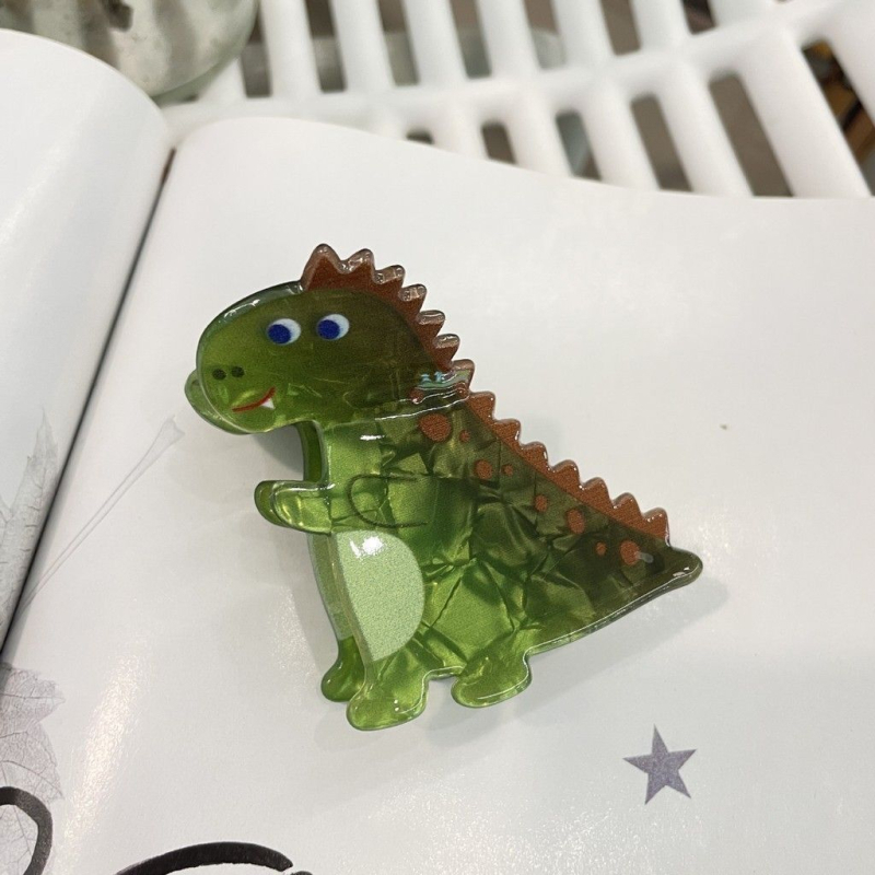 Dinosaurusova spona za kosu od acetata, klipsa za zahvaćanje na stražnji dio glave, ručno izrađeni dodatak za glavu, korejski stil, proljeće 2024