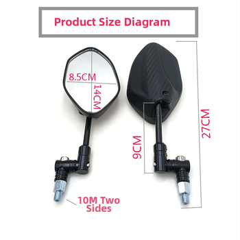 Μοτοσικλέτας καθρέπτης οπισθοπορείας με περιστρεφόμενη βάση και σχέδιο φλόγας· στρογγυλός καθρέφτης; μοντέλο LF-1886-1; περίβλημα από πλαστικό + σιδερένιος στύλος; βάση από CNC κράμα αλουμινίου