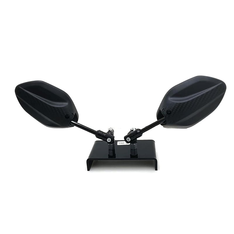 Μοτοσικλέτας καθρέπτης οπισθοπορείας με περιστρεφόμενη βάση και σχέδιο φλόγας· στρογγυλός καθρέφτης; μοντέλο LF-1886-1; περίβλημα από πλαστικό + σιδερένιος στύλος; βάση από CNC κράμα αλουμινίου