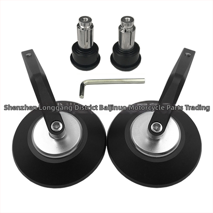 Задно огледало за мотоциклет CB-2, плоско огледало, корпус от CNC алуминиева сплав, огледало: сплав, покритие: алуминиева сплав, съвместимо с мотори и електрически скутери, марка BJN