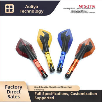 OLIA Mtg-2466 CNC Οκταγωνικό οπίσθιο καθρέφτη μοτοσικλέτας με μακριά λαβή, κράμα αλουμινίου, καθολική εφαρμογή