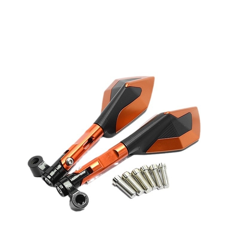 OLIA Mtg-2466 CNC Οκταγωνικό οπίσθιο καθρέφτη μοτοσικλέτας με μακριά λαβή, κράμα αλουμινίου, καθολική εφαρμογή