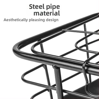 Coș pentru bicicletă electrică, coș frontal și coș inferior din oțel, design mărit al coșului, construcție din fier, personalizabil