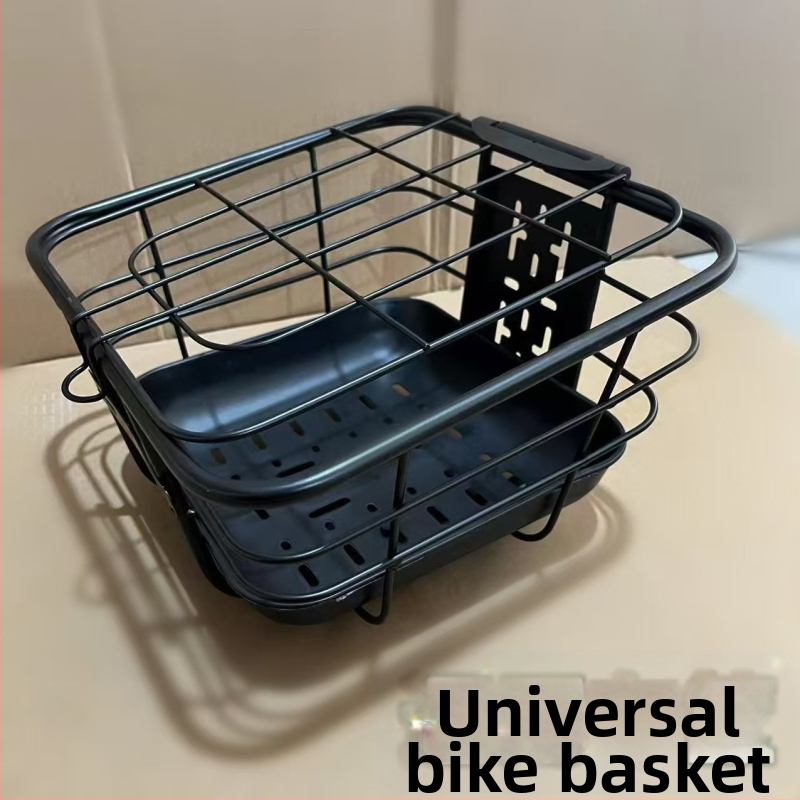 Coș pentru bicicletă electrică, coș frontal și coș inferior din oțel, design mărit al coșului, construcție din fier, personalizabil
