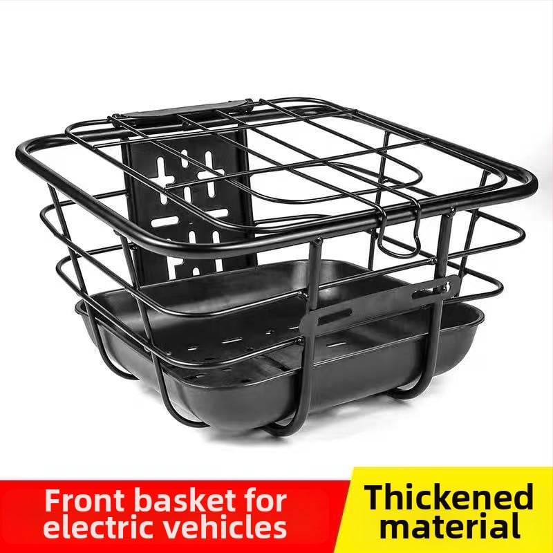 Coș pentru bicicletă electrică, coș frontal și coș inferior din oțel, design mărit al coșului, construcție din fier, personalizabil