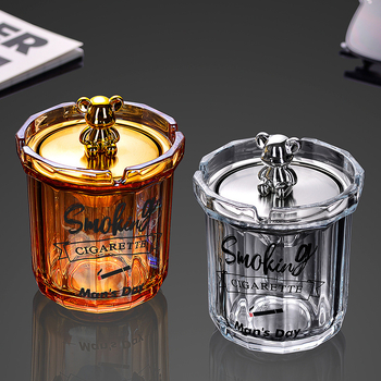 Scrumieră de sticlă cu capac, logo tipărit, personalizare disponibilă, stil modern și simplu