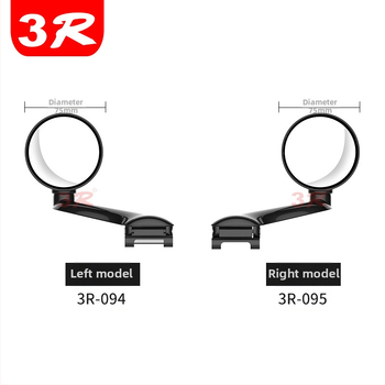 3R 360° nastaviteľné malé kruhové spätné zrkadlo pre spätné videnie s pomocnou funkciou pri tmavých zónach