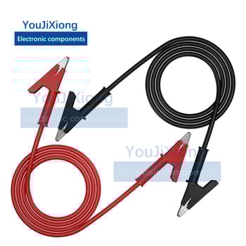 Καλώδιο δοκιμών 10A/20A υψηλής τάσης με διπλά κλιπ κροκοδειλίου, ορειχάλκινοι αγωγοί, μήκος 95 cm