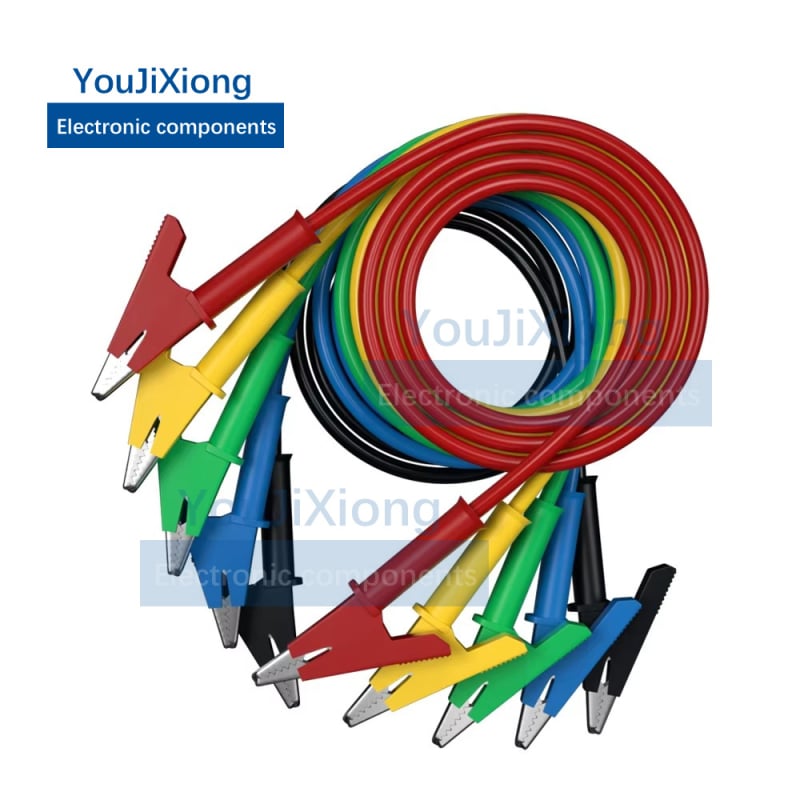 10A/20A тестов кабел за високо напрежение с двойни крокодилски щипки, бронзови проводници, дължина 95 cm