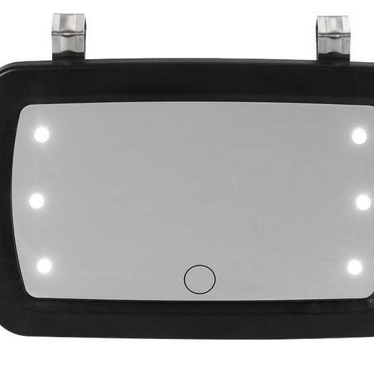 Oglindă de interior pentru mașină în vizorul tău cu iluminare LED pentru makeup și întrerupător cu atingere cu degetul - Model 1009; Tip oglindă: plan; Material oglindă: ABS + sticlă; Material capac: ABS; Accesorii nr. 40