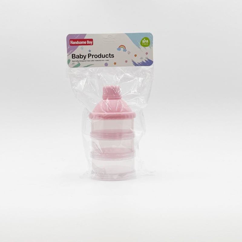 Преносим прозрачен четирислоен контейнер за мляко на прах, със сменяеми слоеве и голям капацитет, подходящ за новородени до 3 години