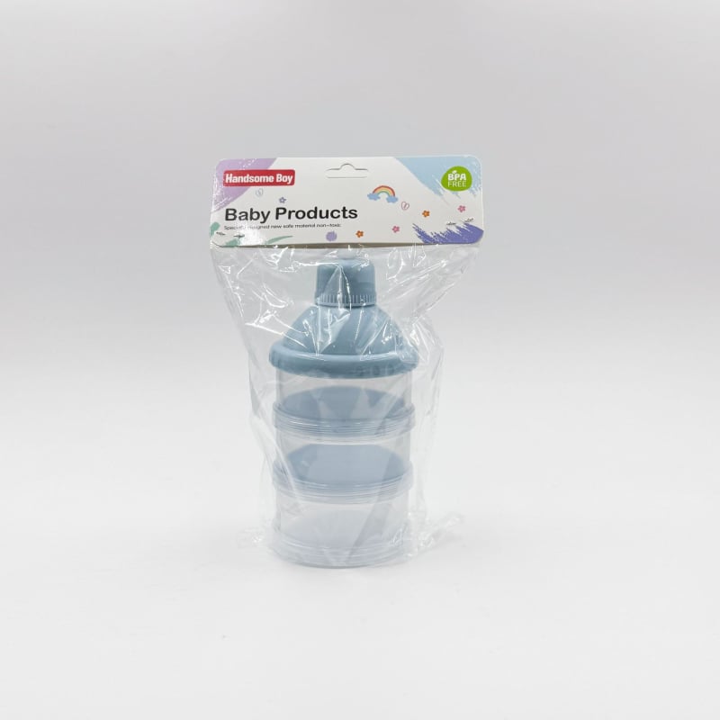 Преносим прозрачен четирислоен контейнер за мляко на прах, със сменяеми слоеве и голям капацитет, подходящ за новородени до 3 години