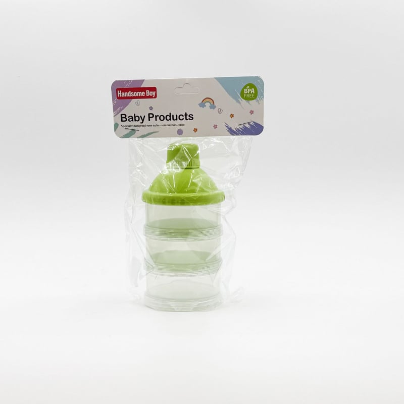 Преносим прозрачен четирислоен контейнер за мляко на прах, със сменяеми слоеве и голям капацитет, подходящ за новородени до 3 години