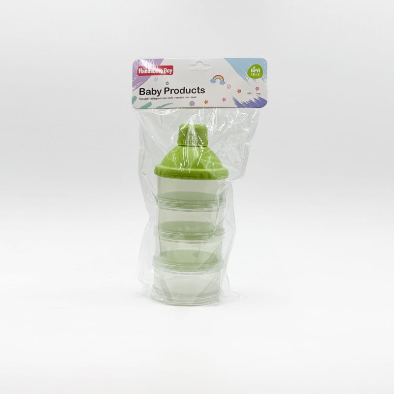 Преносим прозрачен четирислоен контейнер за мляко на прах, със сменяеми слоеве и голям капацитет, подходящ за новородени до 3 години