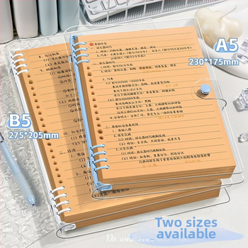 Kihara Prozirni PVC Mekani Omot Bilježnica s Odvojivim Kraft Papirom, Format B5, Ultra Debeli Zapisnik