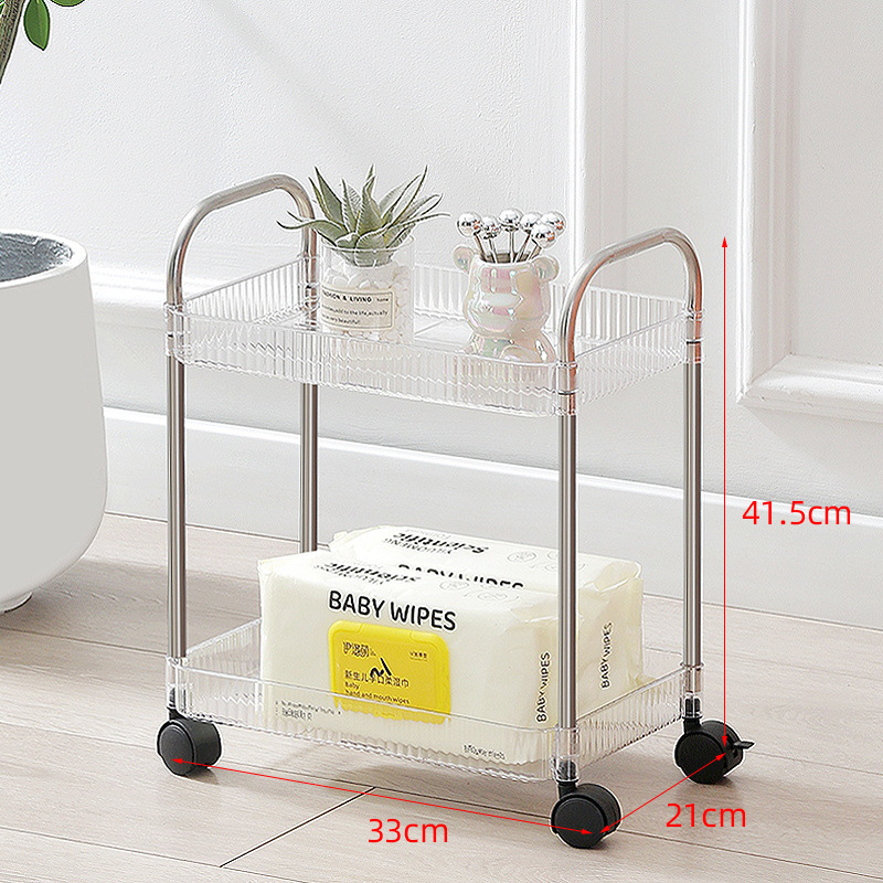 Proziran kolica za pohranu za dom i domsku sobu, minimalistički organizator za pribor i grickalice | Model: Proziran; Stil: Minimalistički; Funkcija: Skladištenje; Primjenjivi predmeti: Olovke i pribor, Hrana; OEM izrada logotipa