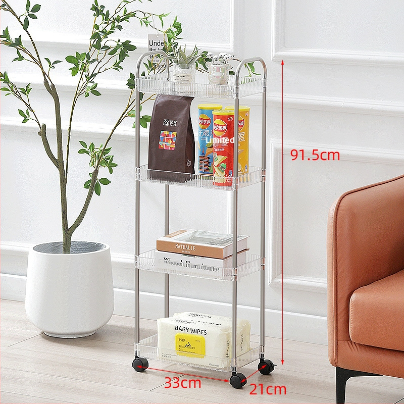 Proziran kolica za pohranu za dom i domsku sobu, minimalistički organizator za pribor i grickalice | Model: Proziran; Stil: Minimalistički; Funkcija: Skladištenje; Primjenjivi predmeti: Olovke i pribor, Hrana; OEM izrada logotipa