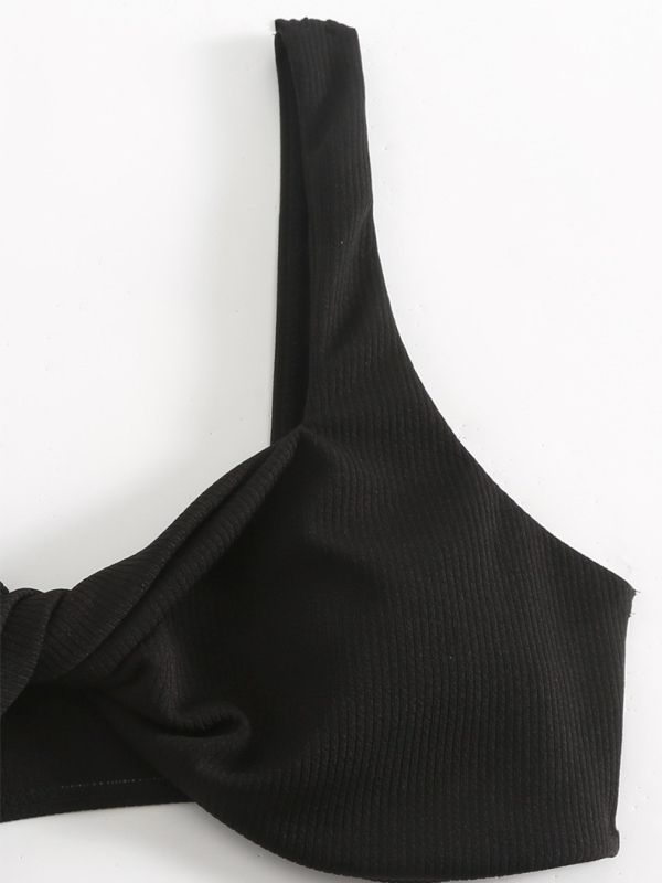 Ženski bikini set od tri dijela s podstavljenim gornjim dijelom, bez leđa, od poliestera