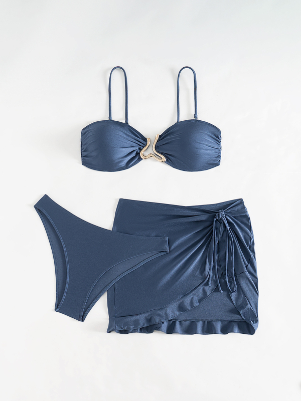 Tri-dijelni bikini set, najlon materijal, poliester podstava, umetci za grudi, seksi stil