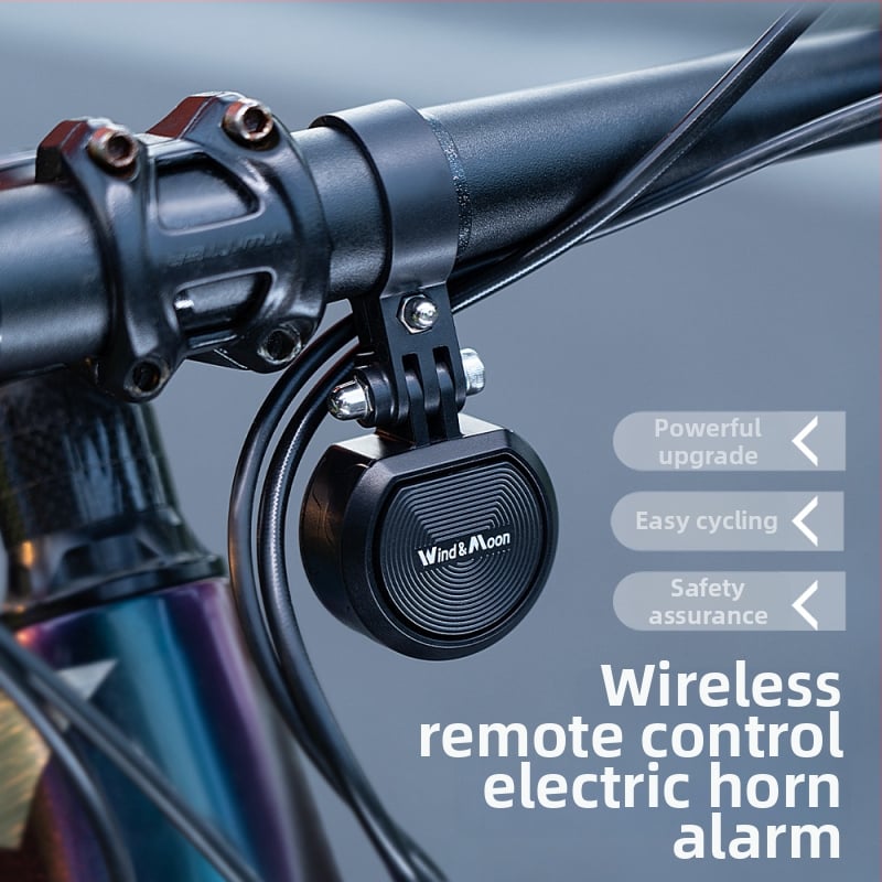 Bežični zvon za bicikl s daljinskim upravljačem, glasni alarm protiv krađe za planinske bicikle (Wind&Moon WT11, plastika)