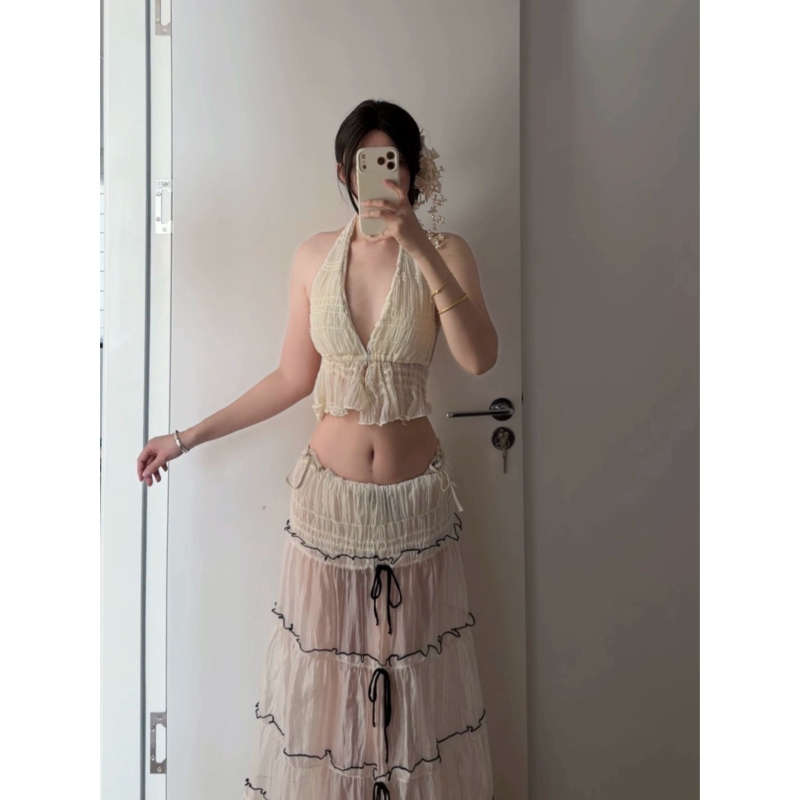 Halter bikini set s podstavljenim gornjim dijelom, bez underwire, poliester tkanina (71–80% sadržaja), tri dijela, ženski kupaći za plivanje i vodne sportove