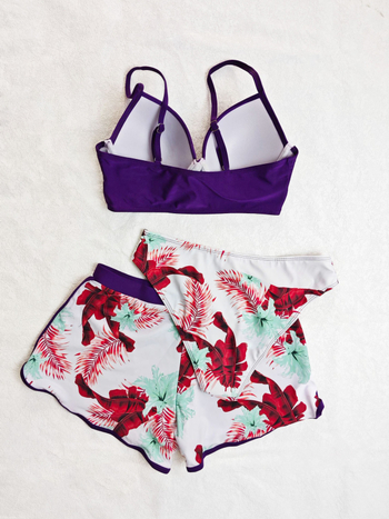 Ženski bikini set s podignutim košaricama i podstavljenim krojem, bez naramenica, poliester
