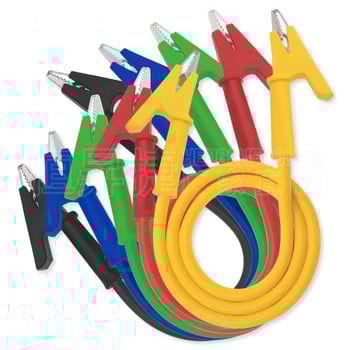 HSJ Тестов проводник с аллигатор клипс, двуглавен клипс, медни контакти, за инструментална апаратура