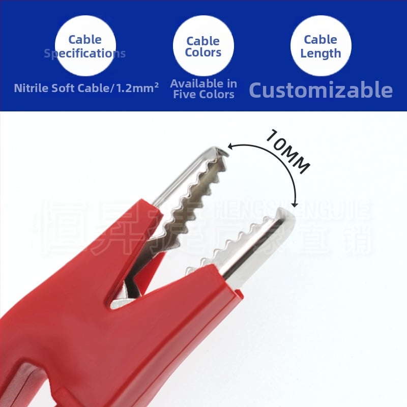 HSJ Тестов проводник с аллигатор клипс, двуглавен клипс, медни контакти, за инструментална апаратура