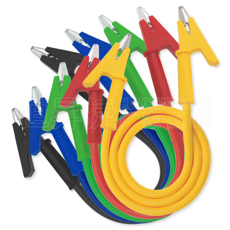 HSJ Тестов проводник с аллигатор клипс, двуглавен клипс, медни контакти, за инструментална апаратура