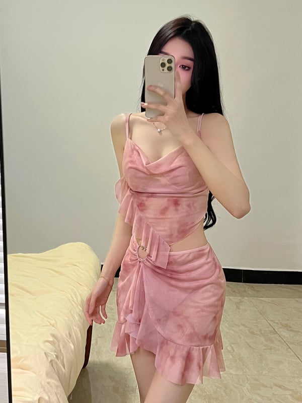 Ženski bikini set tri dijela s podstavom za grudi, korejski stil, brzo sušenje, najlon s Lycra podstavom, visoka elastičnost, konzervativan kroj