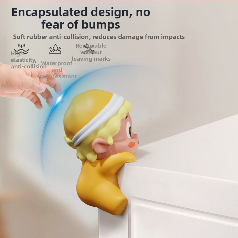 Detský ochranný roh pre stoly a skrinky — proti nárazu, tvar: pravý uhol, značka Mr. Art, model YYQ10127, balíček 300 ks