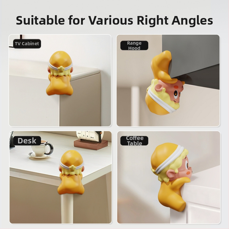 Detský ochranný roh pre stoly a skrinky — proti nárazu, tvar: pravý uhol, značka Mr. Art, model YYQ10127, balíček 300 ks