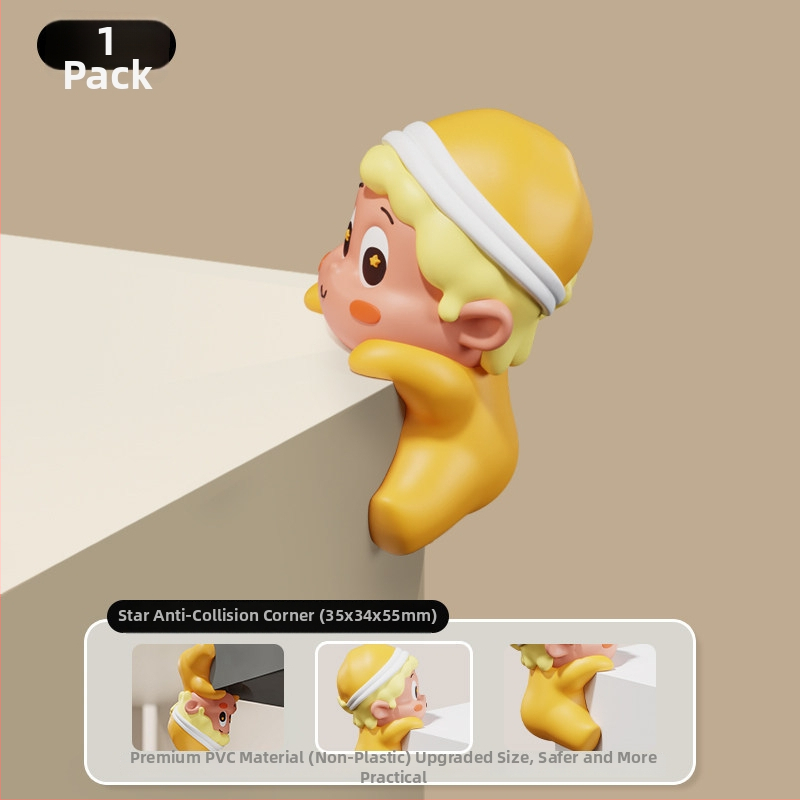 Detský ochranný roh pre stoly a skrinky — proti nárazu, tvar: pravý uhol, značka Mr. Art, model YYQ10127, balíček 300 ks