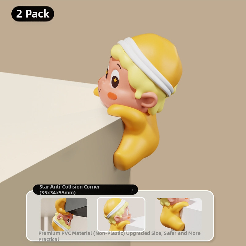 Detský ochranný roh pre stoly a skrinky — proti nárazu, tvar: pravý uhol, značka Mr. Art, model YYQ10127, balíček 300 ks