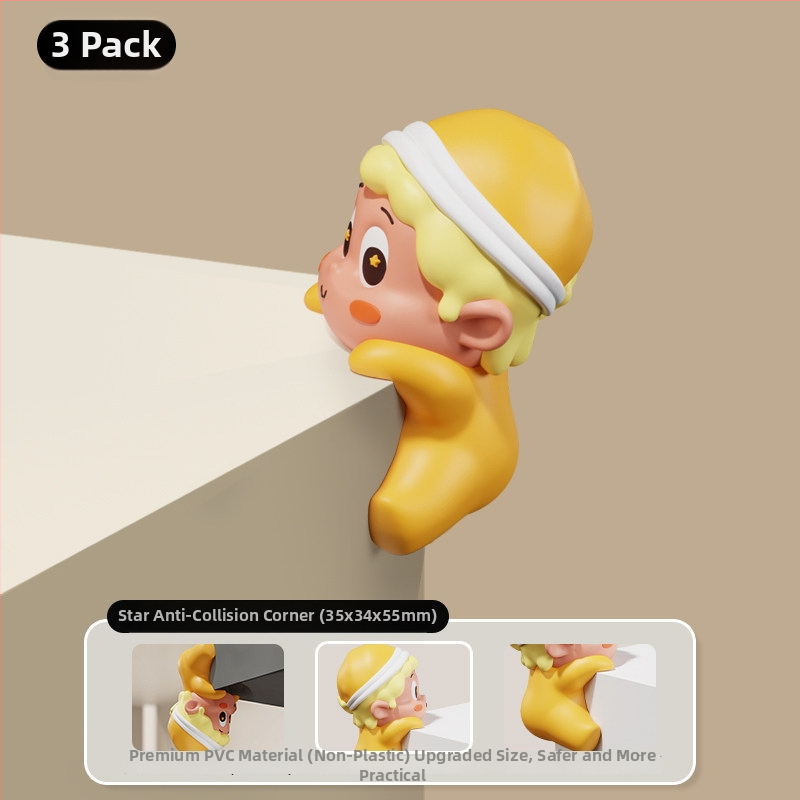 Detský ochranný roh pre stoly a skrinky — proti nárazu, tvar: pravý uhol, značka Mr. Art, model YYQ10127, balíček 300 ks