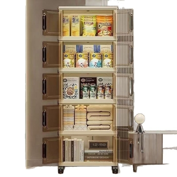 PP materijal, veliki kapacitet, sklopivi skladišni ormar s kotačićima — bez ugradnje, model Locker, višenamjenski kućni organizator s jednostavnim i modernim dizajnom