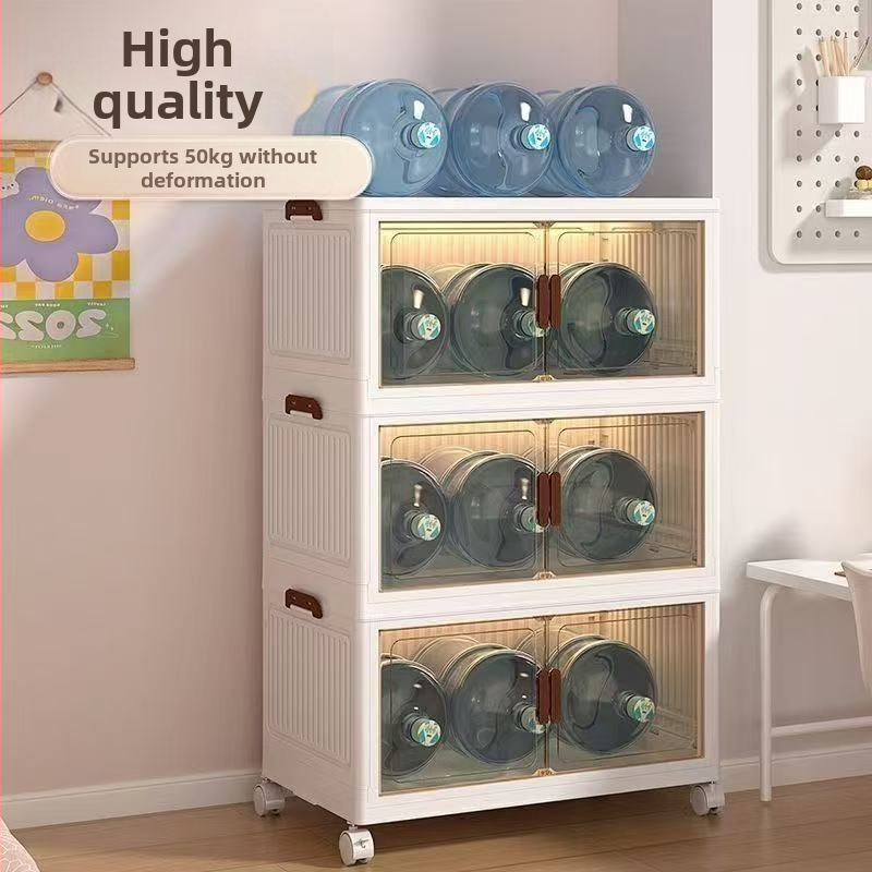 PP materijal, veliki kapacitet, sklopivi skladišni ormar s kotačićima — bez ugradnje, model Locker, višenamjenski kućni organizator s jednostavnim i modernim dizajnom