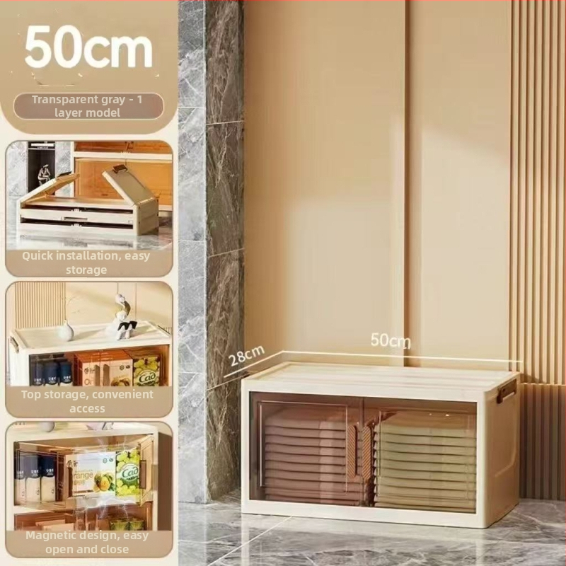 PP materijal, veliki kapacitet, sklopivi skladišni ormar s kotačićima — bez ugradnje, model Locker, višenamjenski kućni organizator s jednostavnim i modernim dizajnom