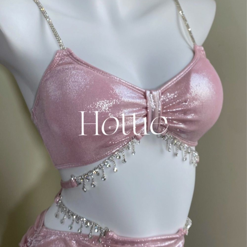 Trodijelni bikini set s pokrivanjem trbuha i kroja haljine, poliester, umetci za grudi, bez žica, podstava 88% poliester