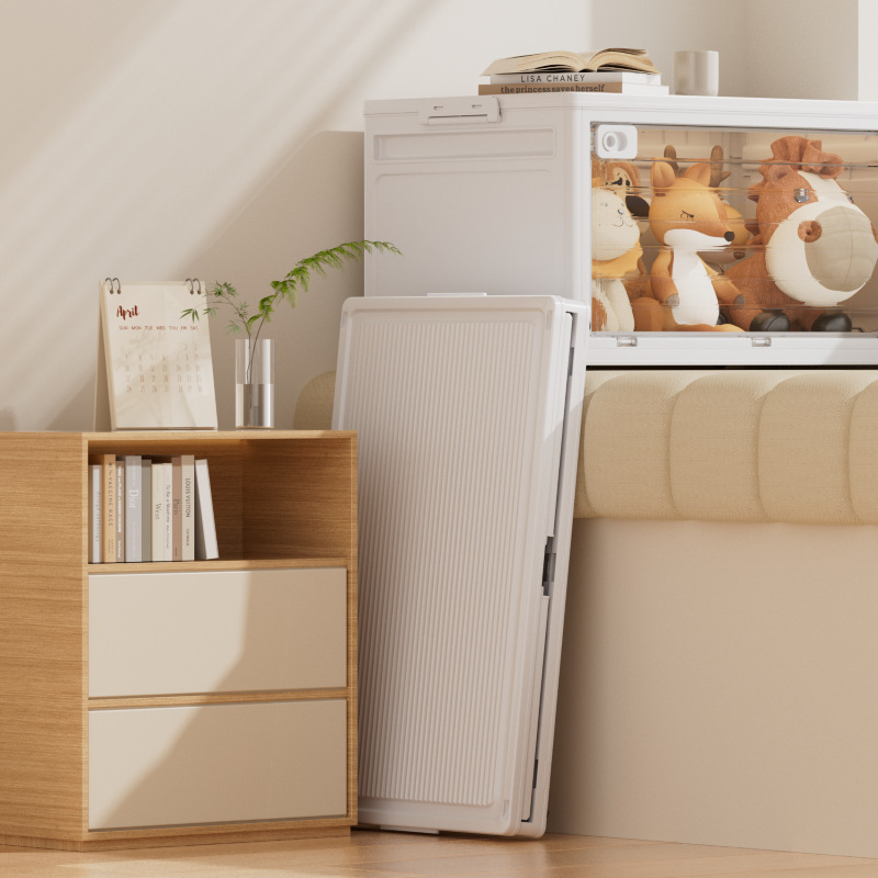 Prozirna sklopiva kutija za pohranu s poklopcem, 30–40 L, plast, japanskog stila