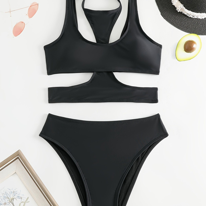 Trokomponentni bikini set s tube topom, jednobojna boja, najlon tkanina 200 g, podstava poliester i jastučići za prsni dio