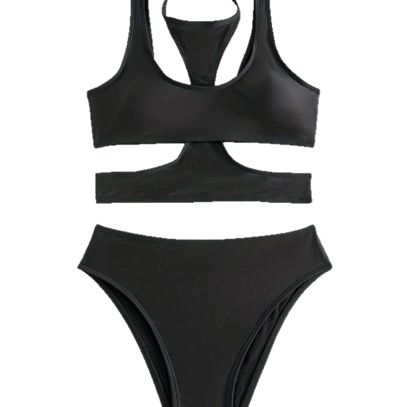 Trokomponentni bikini set s tube topom, jednobojna boja, najlon tkanina 200 g, podstava poliester i jastučići za prsni dio