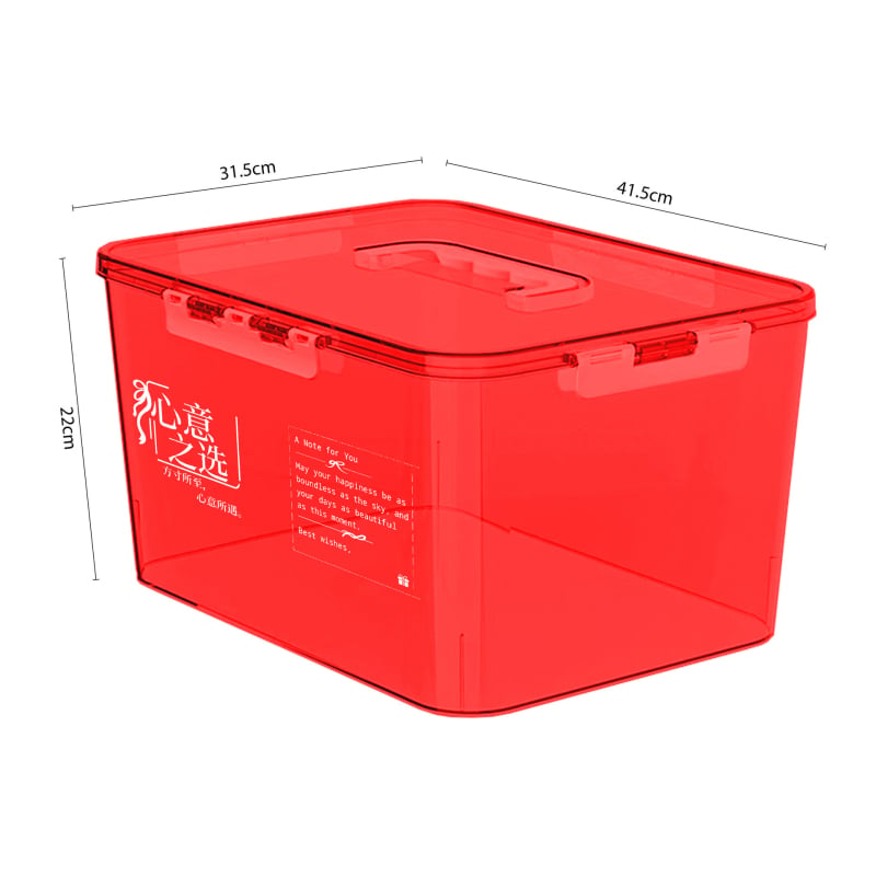 PET plastična kutija za pohranu, kapacitet 10–20 L, prozirna kutija s poklopcem na klik