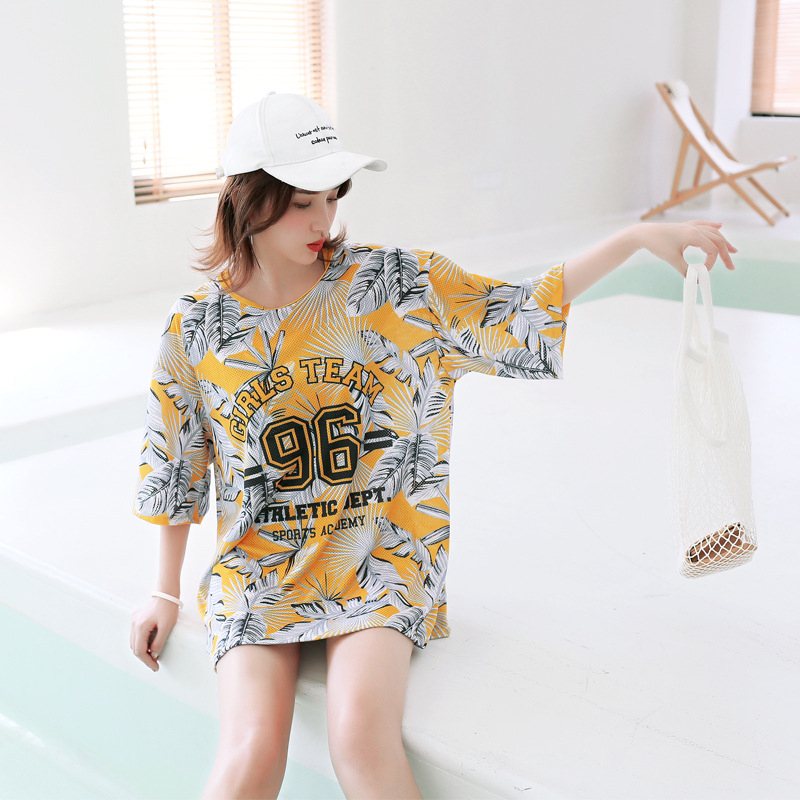 Ženski tridijelni kupaći kostim, floralni uzorak, korejski stil, s jastučićima za prsa bez čelične potpore, poliester