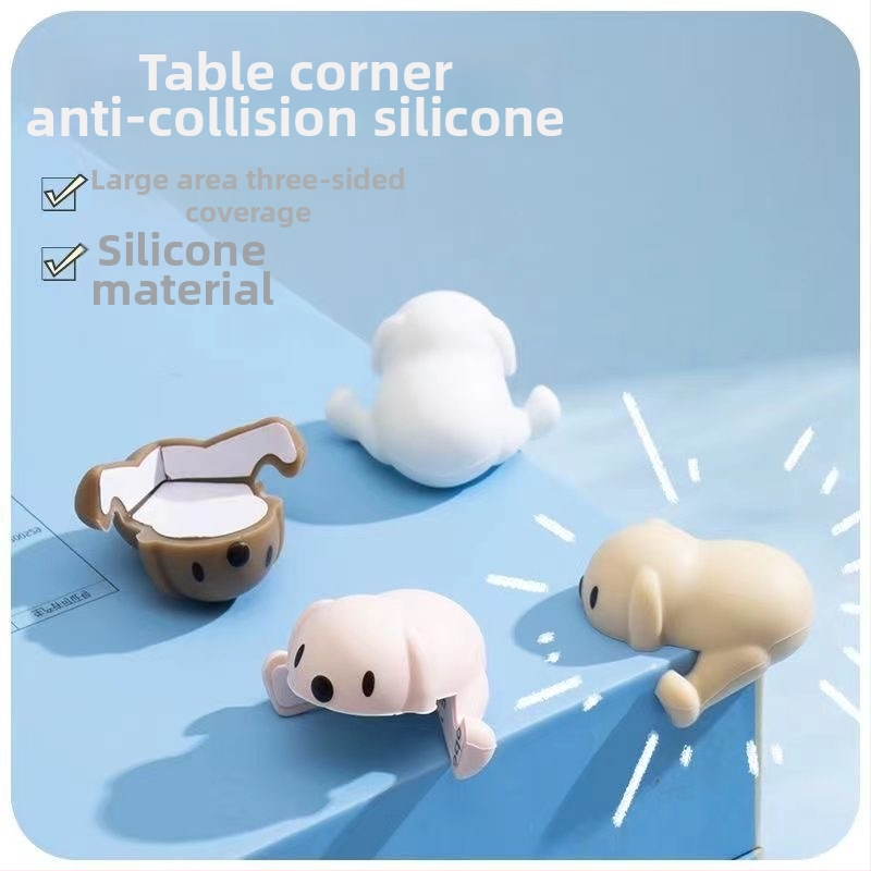 Силиконов предпазител за ъгъл на мебели с форма на кученце – защита от удари, пакет 1000 бр.