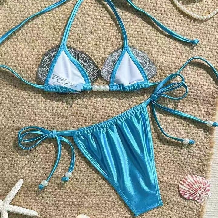 Dvodijelni bikini set s motivom sirene i jastučićima za dojke, vanjska tkanina 80% poliester, podstava 20% elastan, težina tkanine 140 g/m²
