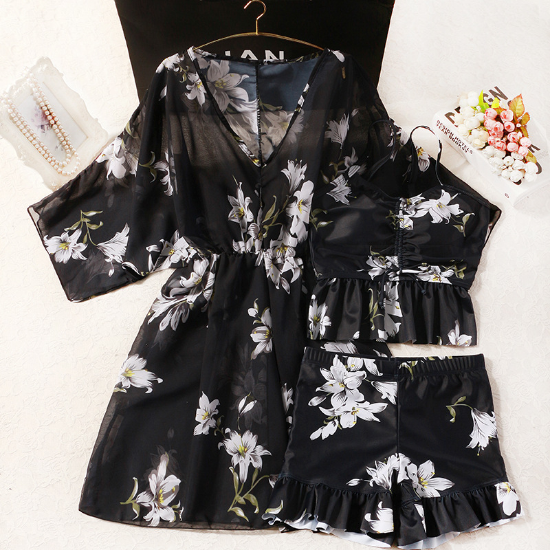 Ženski kupaći set, jednostavan uzorak, visok struk, dugi rukavi, jastučići za prsni koš; poliester-elastični 94/6