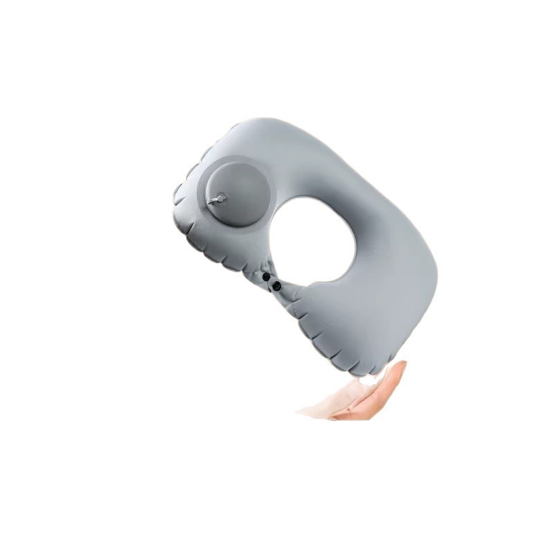 Μαξιλάρι ταξιδιού σε σχήμα U με φλοκωμένο ύφασμα, φορητό,αναδιπλούμενο και φουσκωτό, προστασία αυχένα, μαξιλάρι απορρόφησης κραδασμών