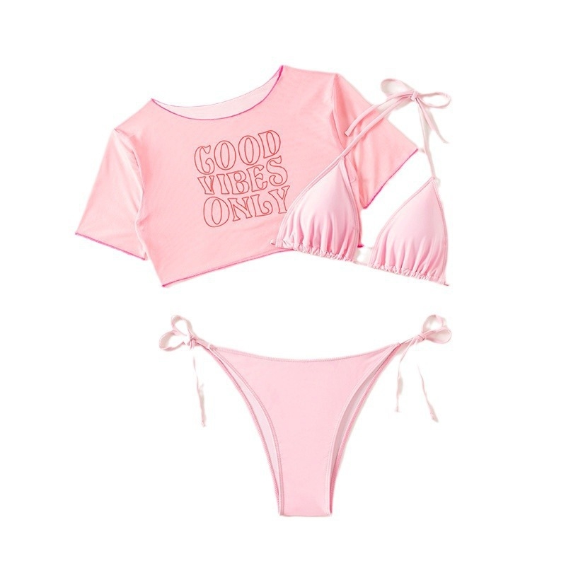 Ženski seksi trodijelni bikini set s jastučićima za grudi — poliester; najlon smjesa; podstava: Spandex 82%